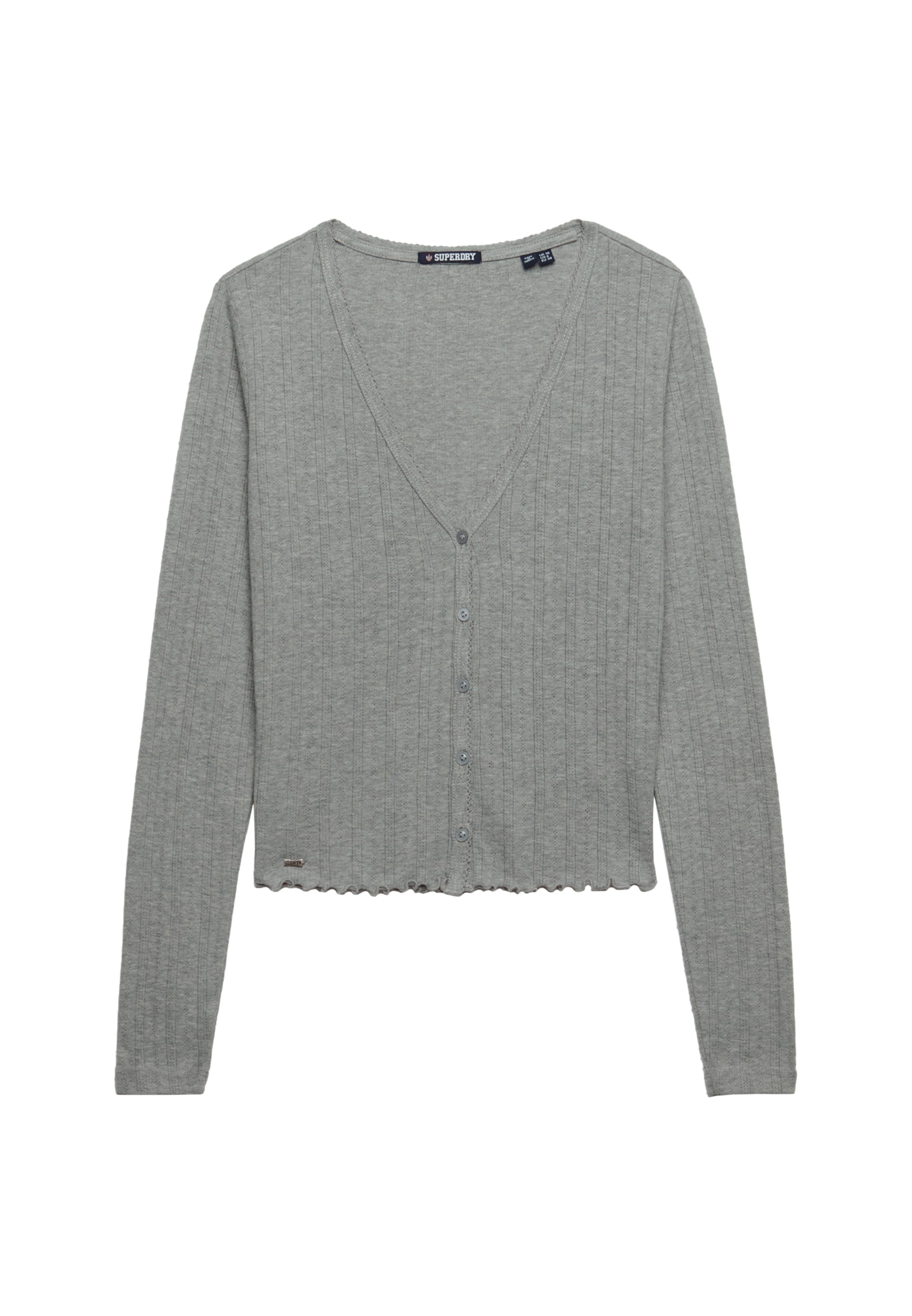 Cardigan 'Athletic Essential' Superdry & Co en gris : devant