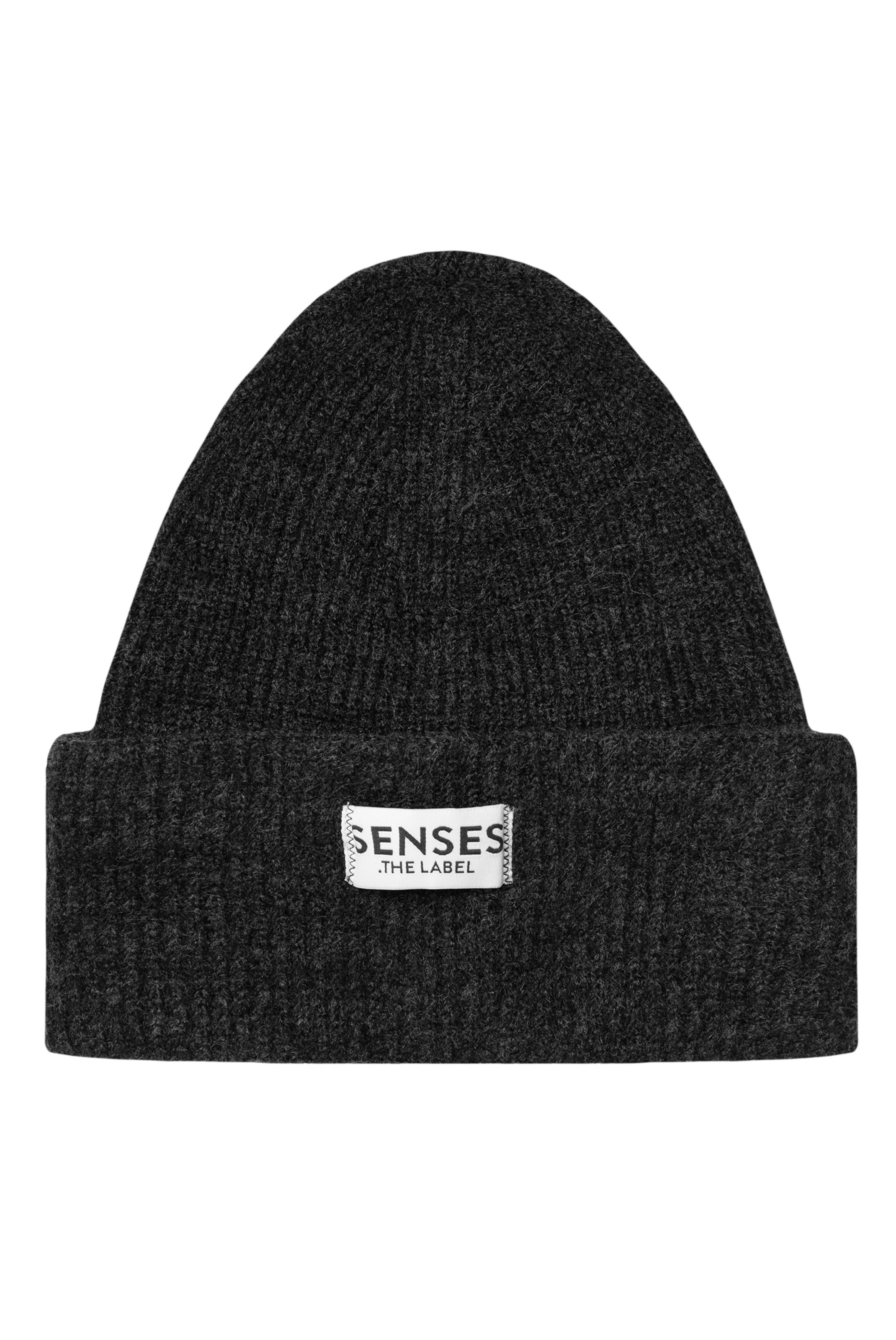 SENSES.THE LABEL Mütze in Schwarz: Vorderseite
