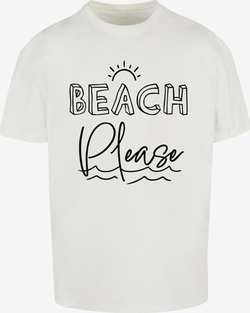 Merchcode Shirt 'Beach Please' in Weiß: predná strana