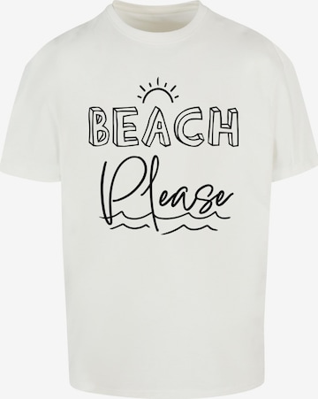 T-Shirt 'Beach Please' Merchcode en blanc : devant