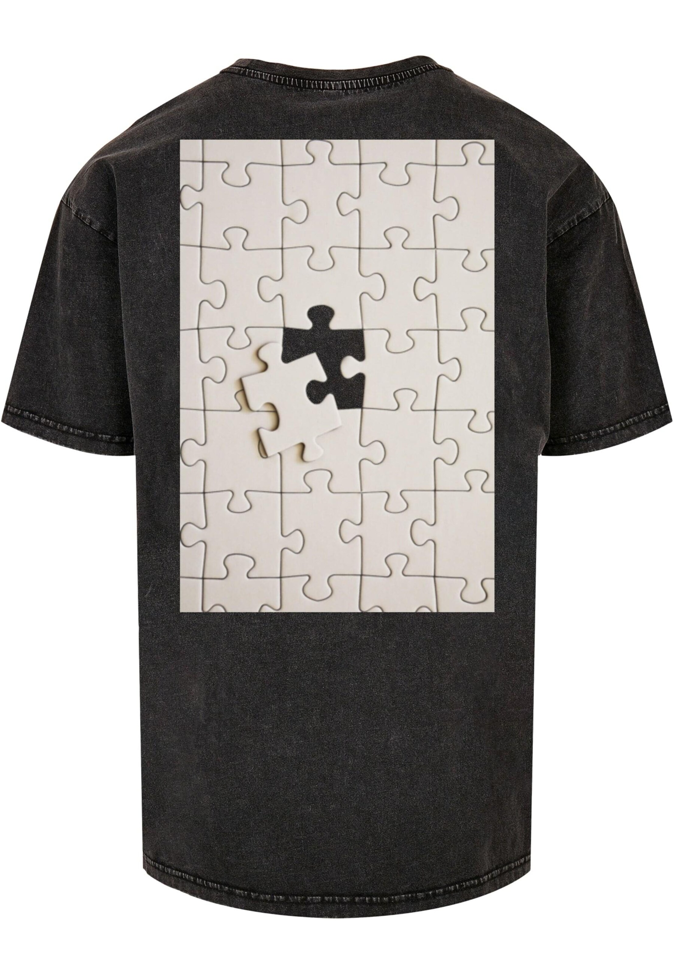 Merchcode T-Shirt 'Missing Piece' in Schwarz