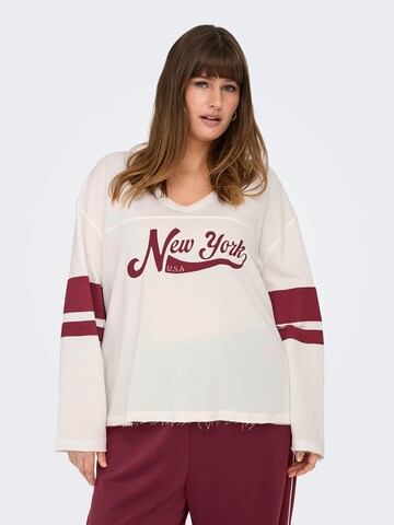 Sweat-shirt 'CAREmery' ONLY Carmakoma en blanc : devant