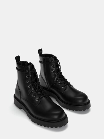 Pull&Bear Boots med snörning i svart
