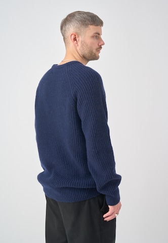 Cleptomanicx Pullover 'Crewneck Ribber' in Blau