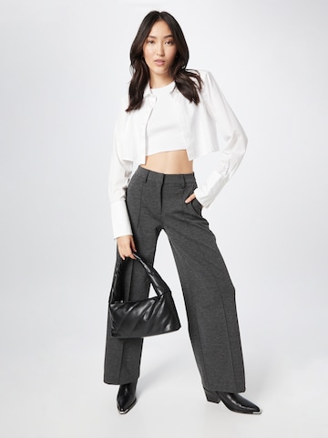 ICHI Wide leg Pants 'KATE' in Grey