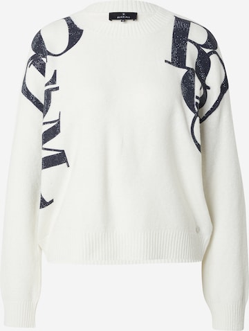 Pulover de la monari pe alb: față