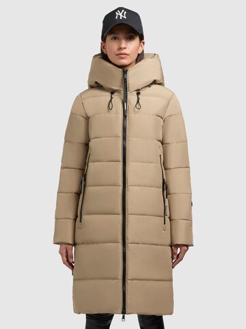 khujo Vinterfrakke ' JILIAS4 ' i beige: forside