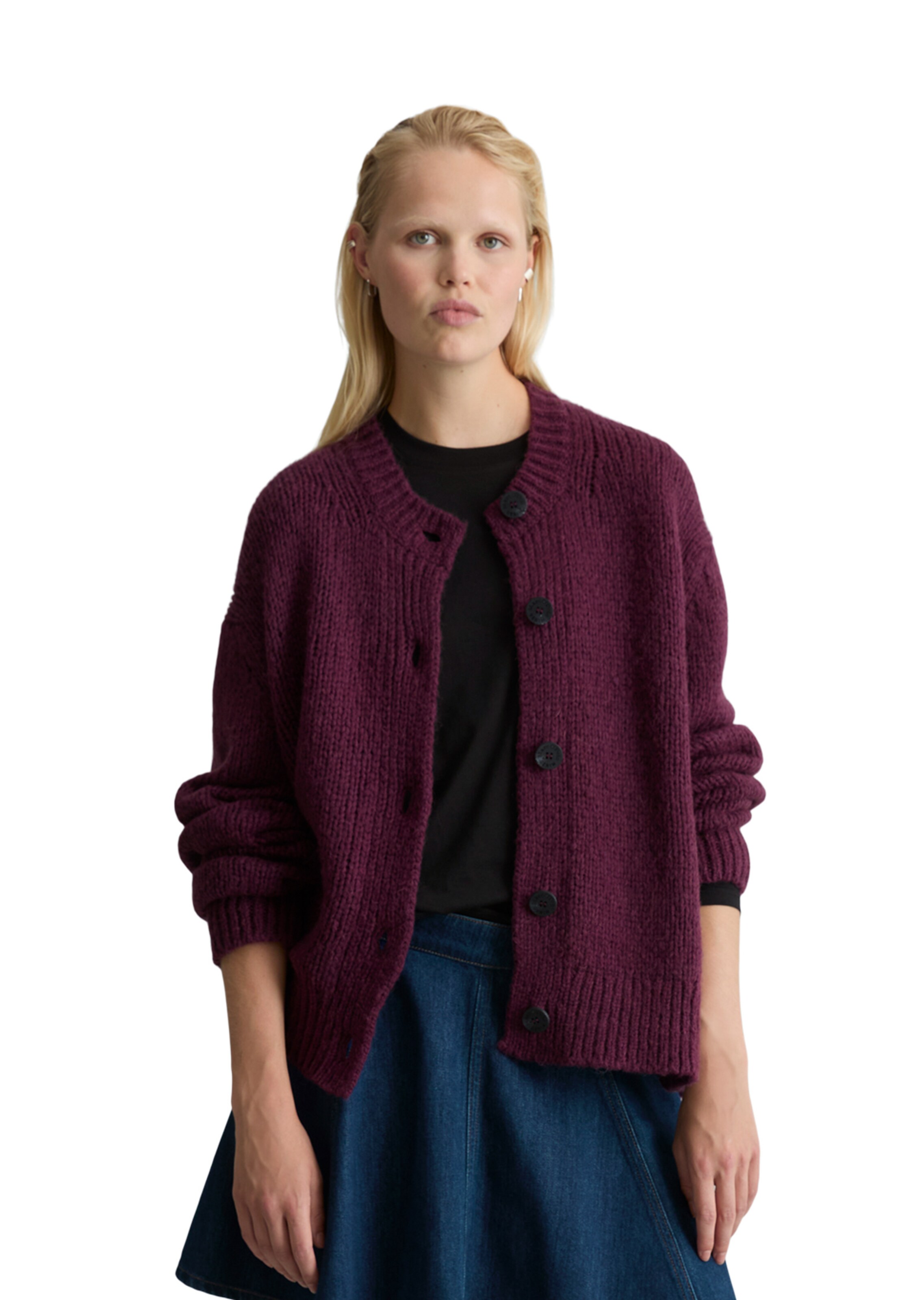 Marc O'Polo DENIM Strickjacke in Rot: Vorderseite