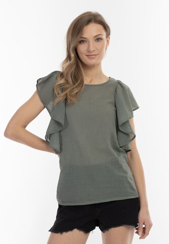 DreiMaster Vintage Blouse in Groen: voorkant