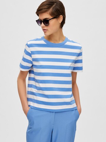 T-shirt SELECTED FEMME en bleu : devant