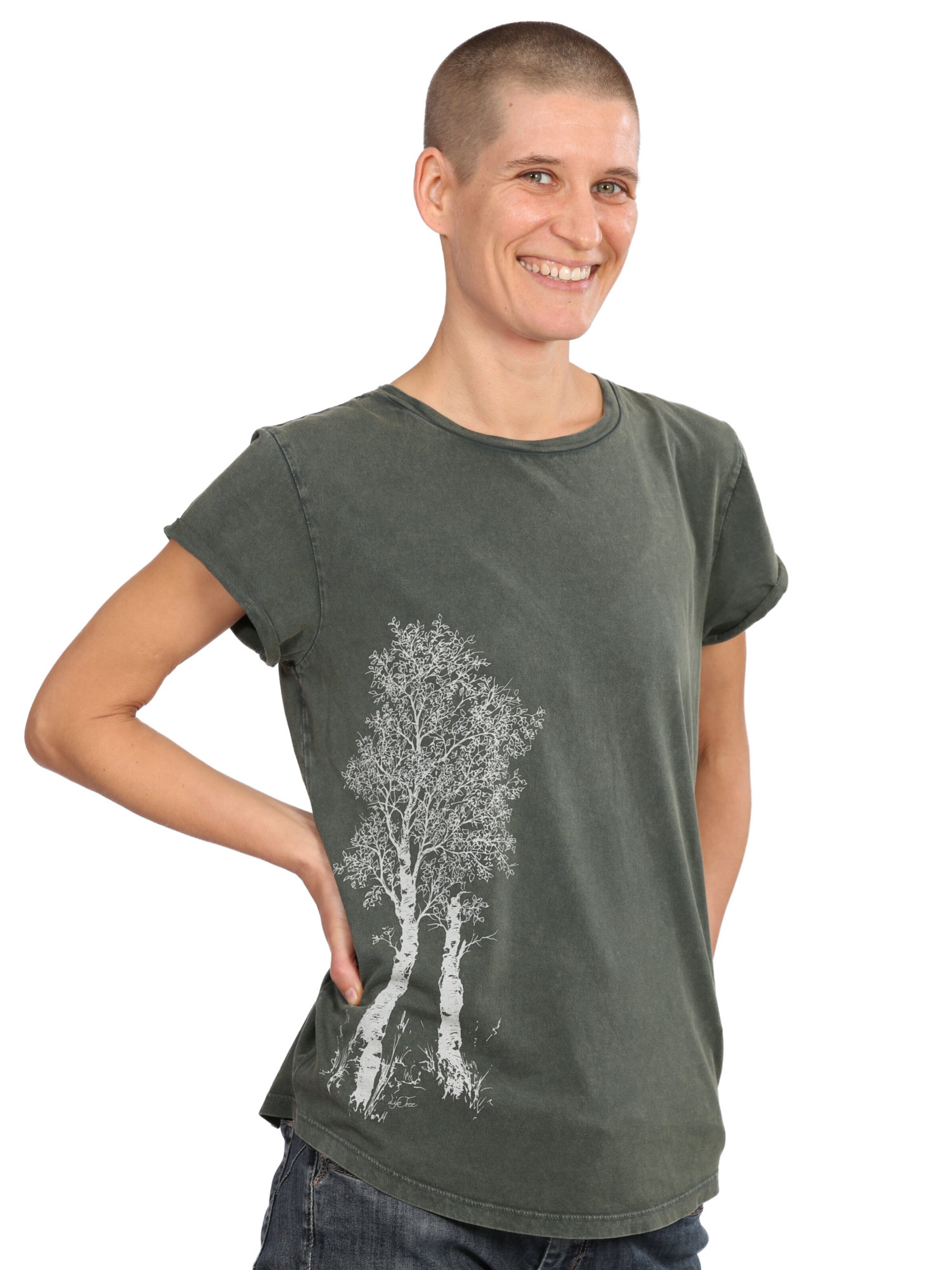 Life-Tree Shirt 'Fairwear Birke' in Green