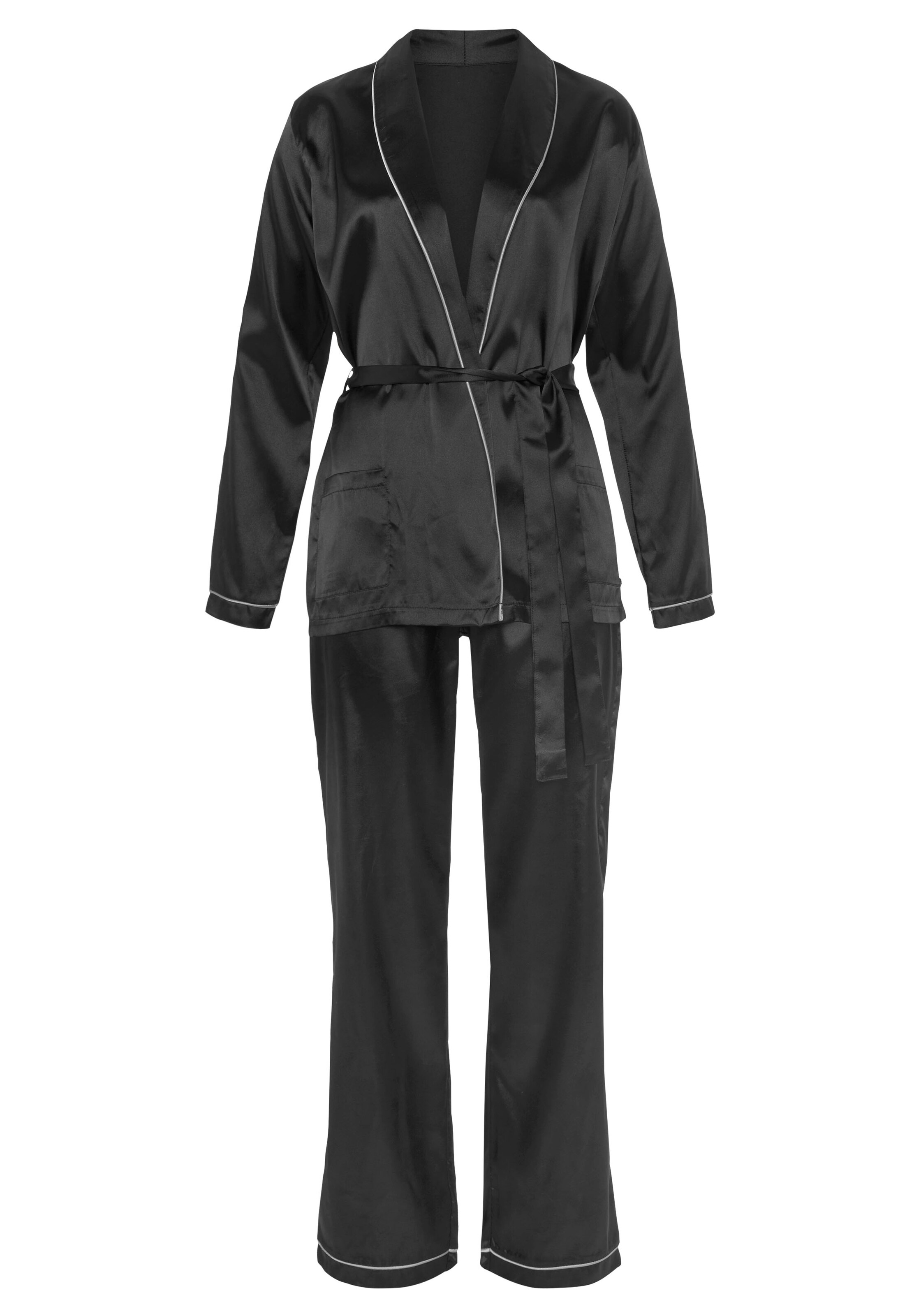 Bruno Banani Pyjama in Schwarz: Vorderseite