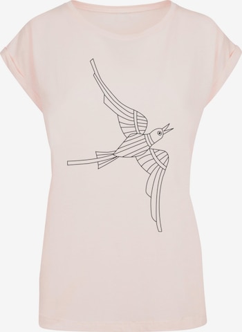Merchcode T-Shirt 'Yellow Submarine - Bird 2' in Pink: predná strana