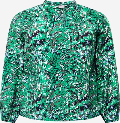 Bluză ONLY Carmakoma pe pământiu / verde iarbă / negru / alb, Vizualizare produs