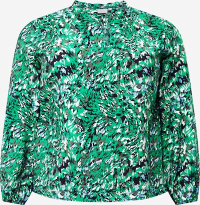 Bluză ONLY Carmakoma pe pământiu / verde iarbă / negru / alb, Vizualizare produs