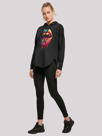 F4NT4STIC Sweatshirt 'Drooling Lips' in Schwarz