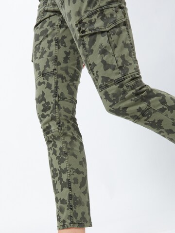 Skinny Pantalon cargo s.Oliver en vert