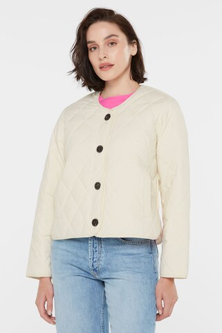 SENSES.THE LABEL Between-Season Jacket in Beige: front