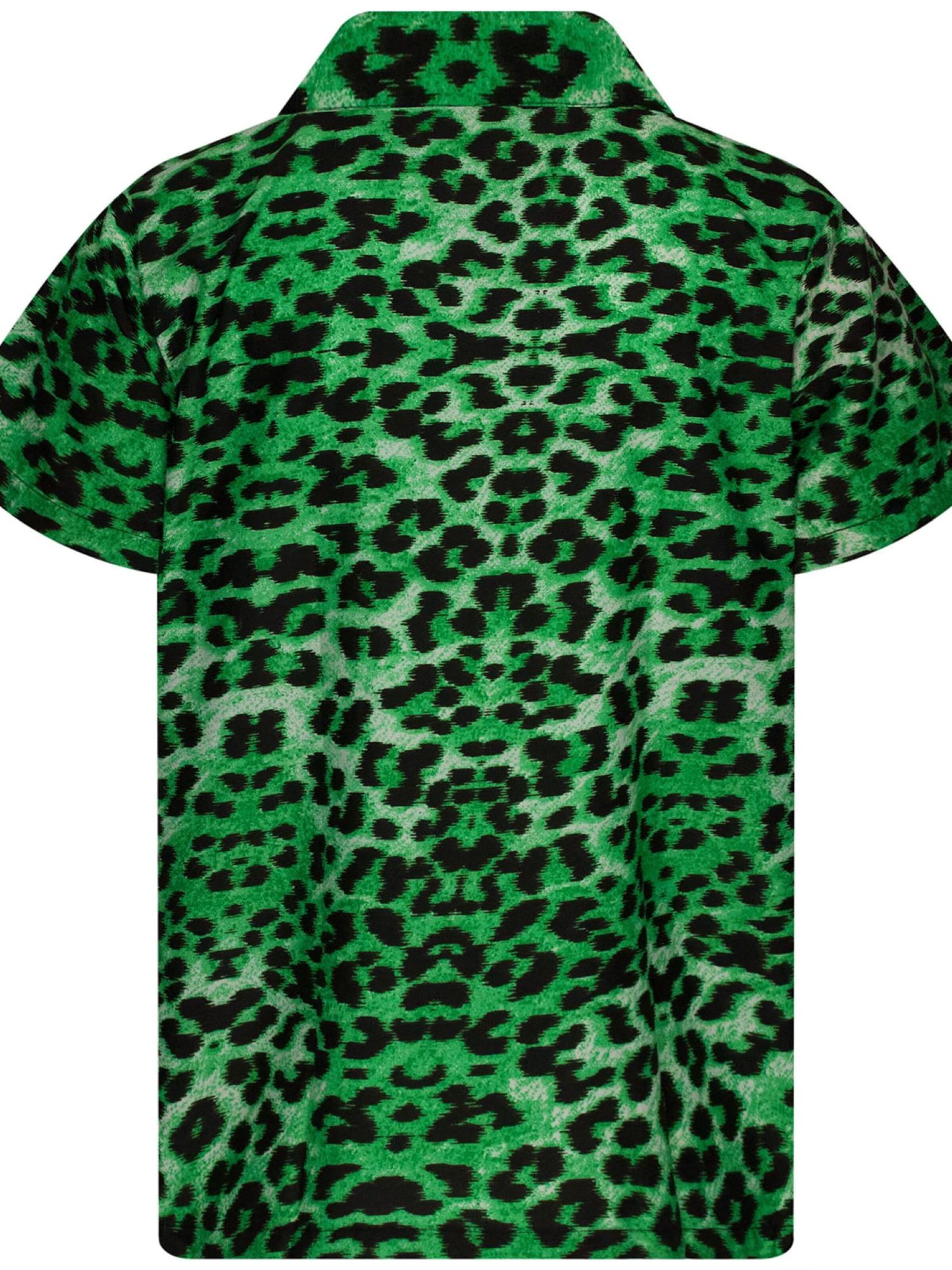 Regular fit Camicia 'Leopard' di King Kameha in verde