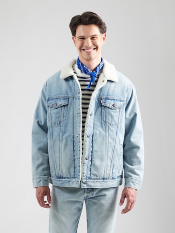 LEVI'S ® Демисезонная куртка 'Relaxed Fit Sherpa Trucker Jacket' в Синий: спереди