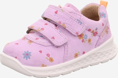 Pirmieji vaiko vaikščiojimo bateliai 'Breeze' iš SUPERFIT, spalva – slyvų spalva / oranžinė, Prekių apžvalga