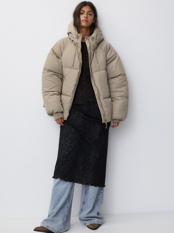 Pull&Bear Winter Jacket in Beige