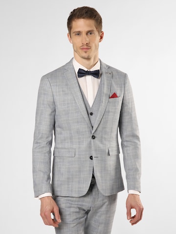 Coupe slim Veste de costume Finshley & Harding London en gris : devant