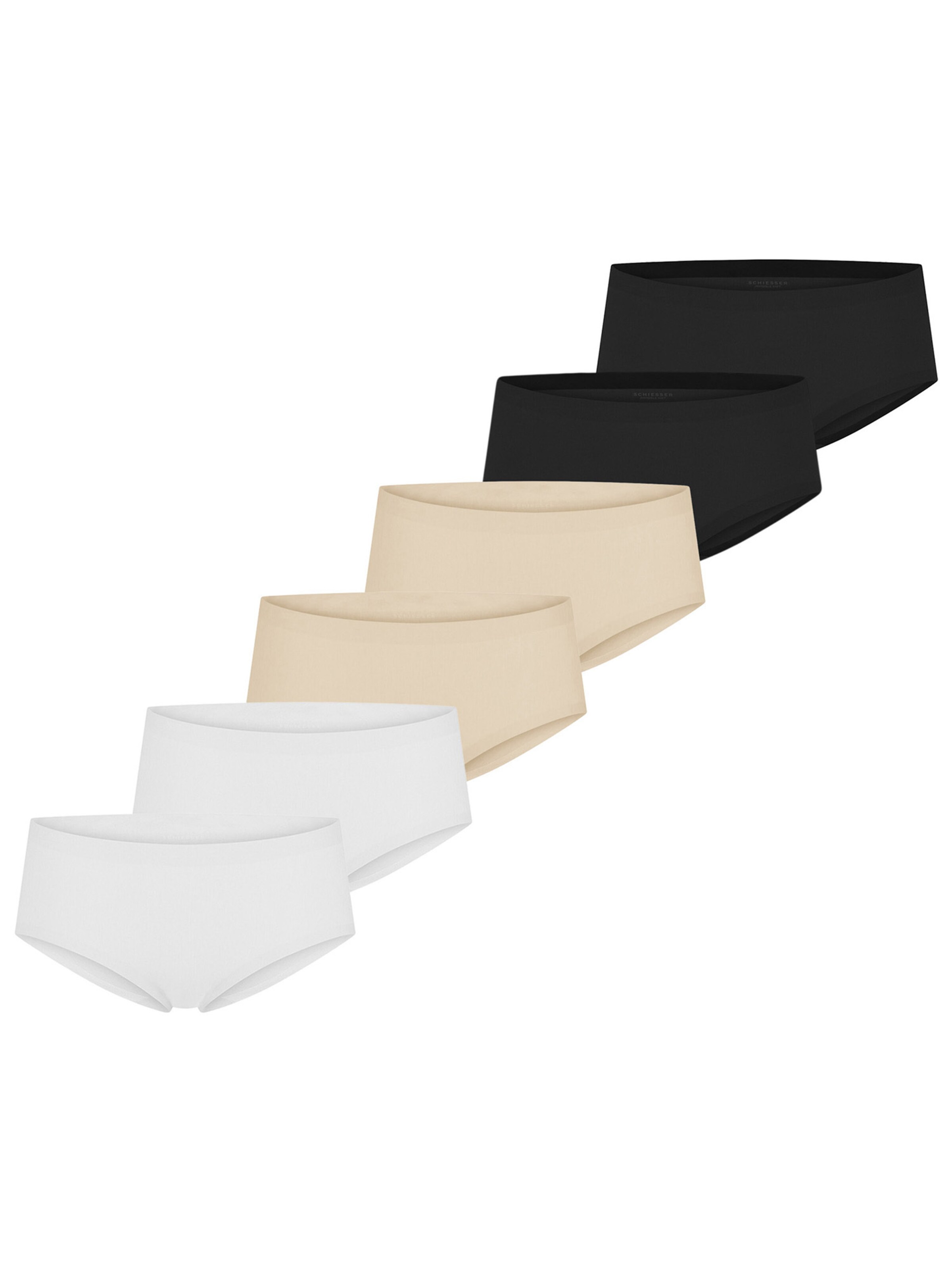 SCHIESSER Broekje ' Invisible Cotton ' in XS in de kleur Sand / Zwart / Wit, Productweergave