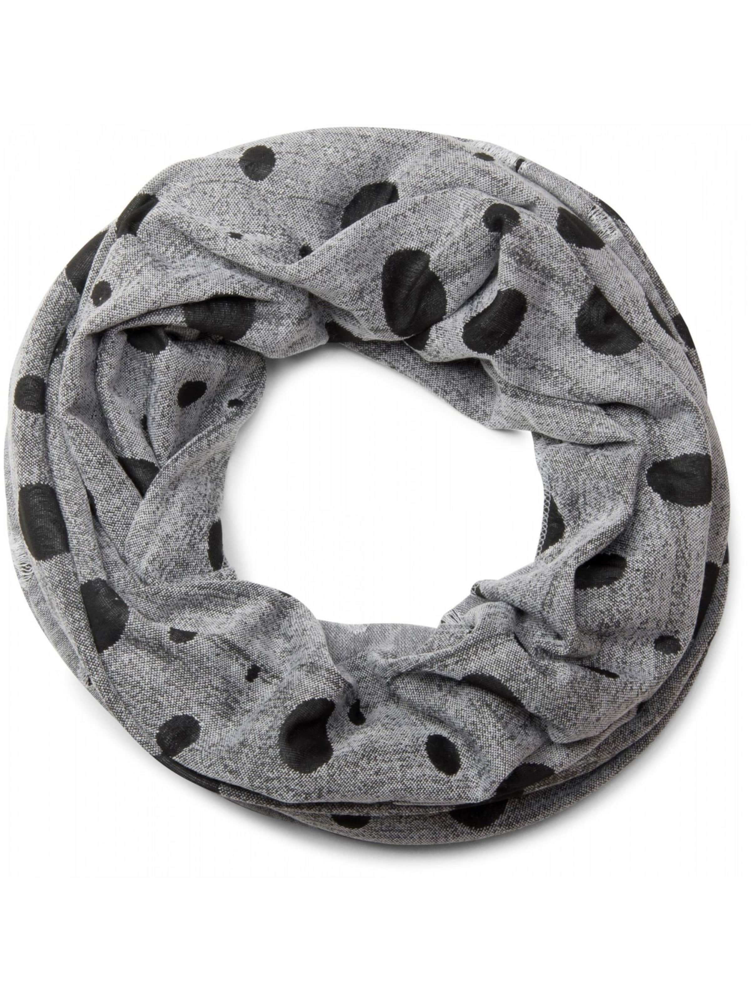 styleBREAKER Schlauchschal 'Loop Schal mit Sterne und Punkte Muster'‌‌‌‌‌‌‌ in Grau