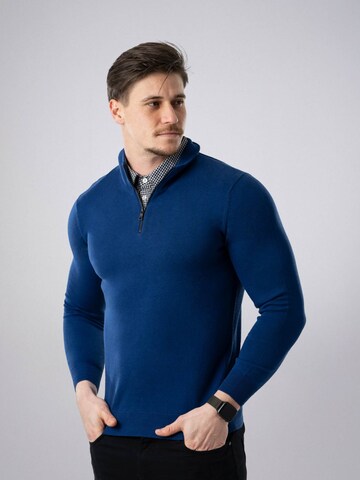PANTONECLO Trui 'Pantoneclo Men’s Mock Sweater' in Blauw