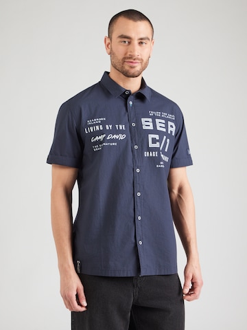CAMP DAVID Regular fit Button Up Shirt in Blue: front
