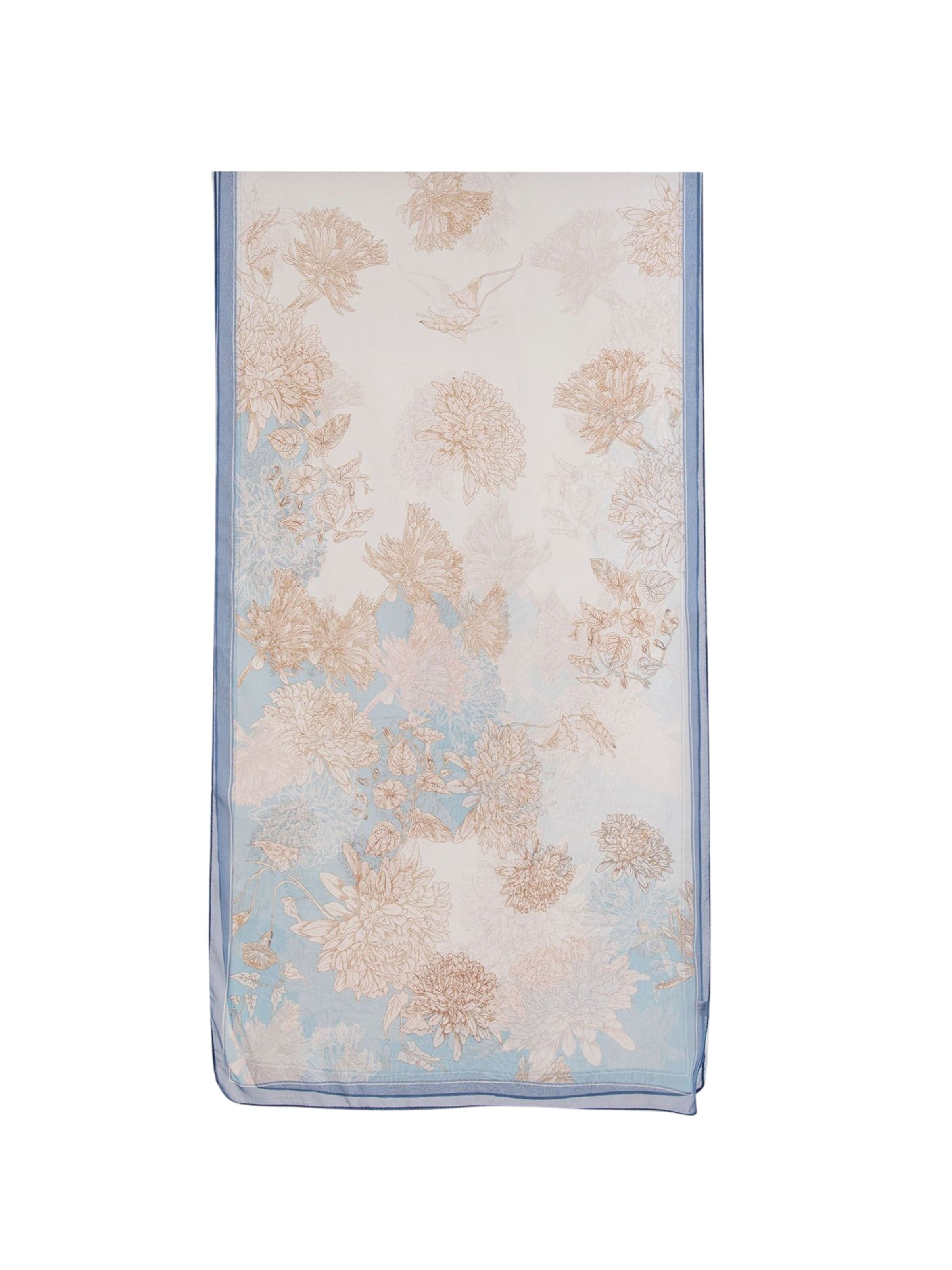Magicshe Oversized Wrap '100% Maulbeerseide Seidenschal Stola' in Blue: front