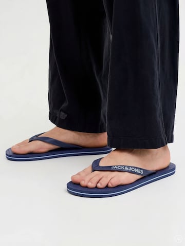 JACK & JONES T-bar sandals in Blue: front