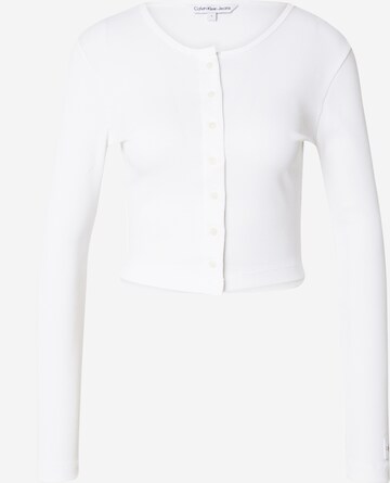 Calvin Klein Jeans Πλεκτή ζακέτα σε λευκό: μπροστά