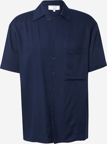 DAN FOX APPAREL Button Up Shirt 'Enes' in Blue: front