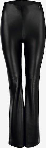 Nur Die Flared Vegane Flared Leggings in Leder-Optik ' NUR DIE x KILIAN KERNER ' in Schwarz: Vorderseite