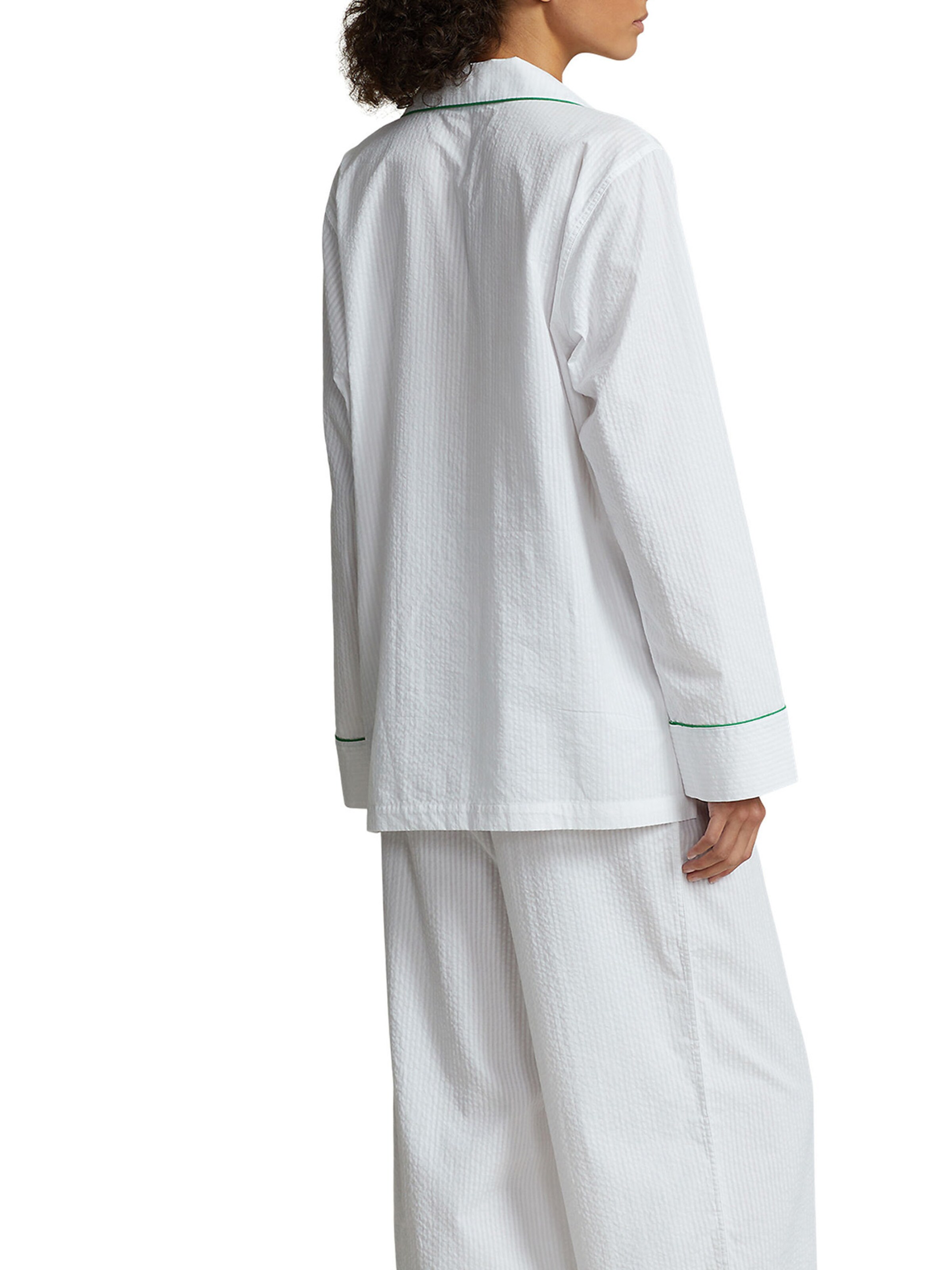 Pyjama ' Madison PJ Set - Summer Soft Seersucker ' Polo Ralph Lauren en blanc