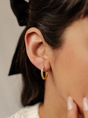 Hey Happiness Ohrringe 'Clear Bold' in Gold: Vorderseite