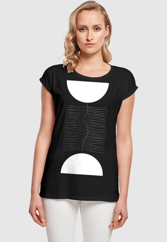 Merchcode T-Shirt 'Abstract Lines' in Schwarz: Vorderseite