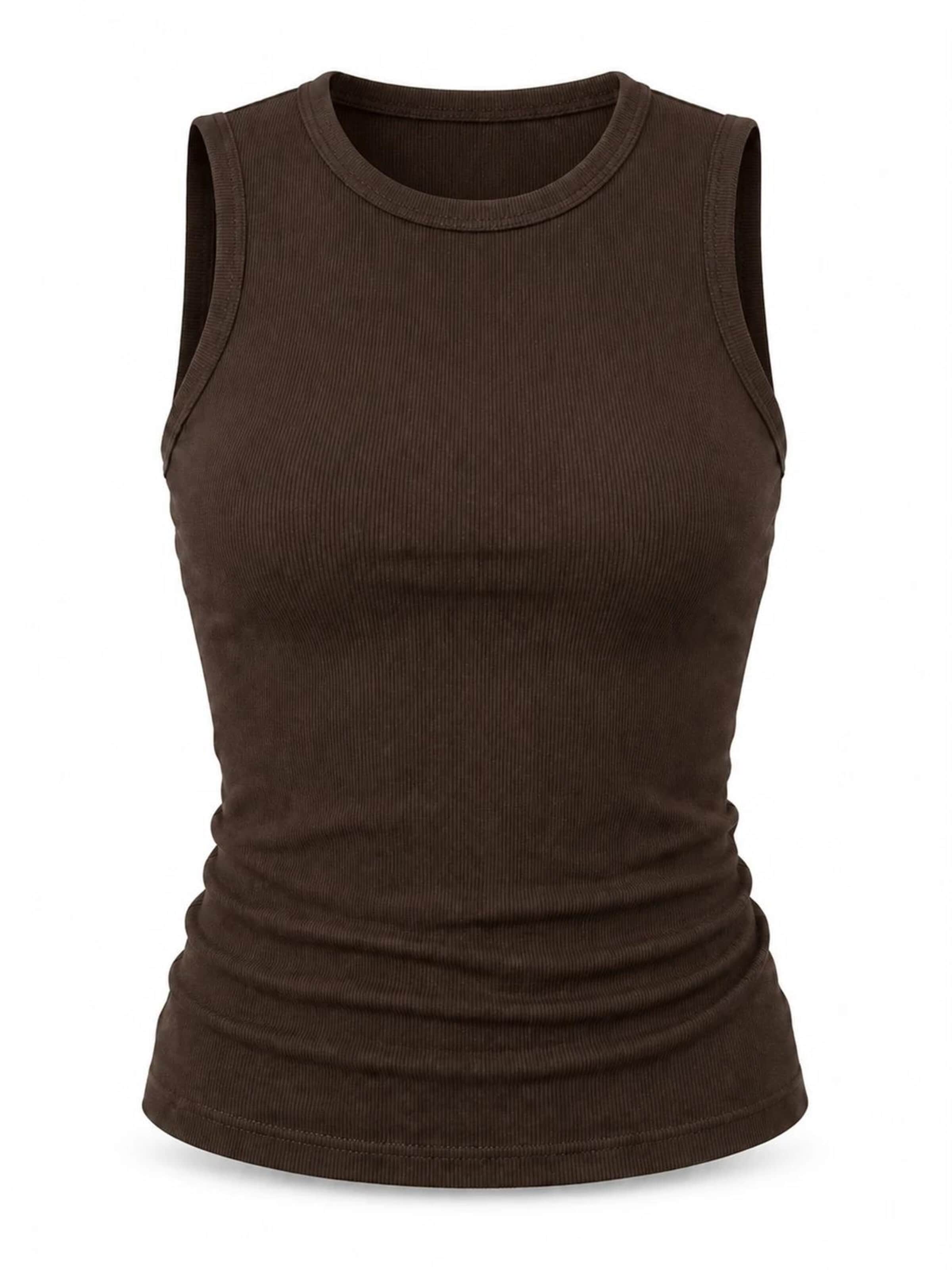 AOTTORI Top in Brown: front