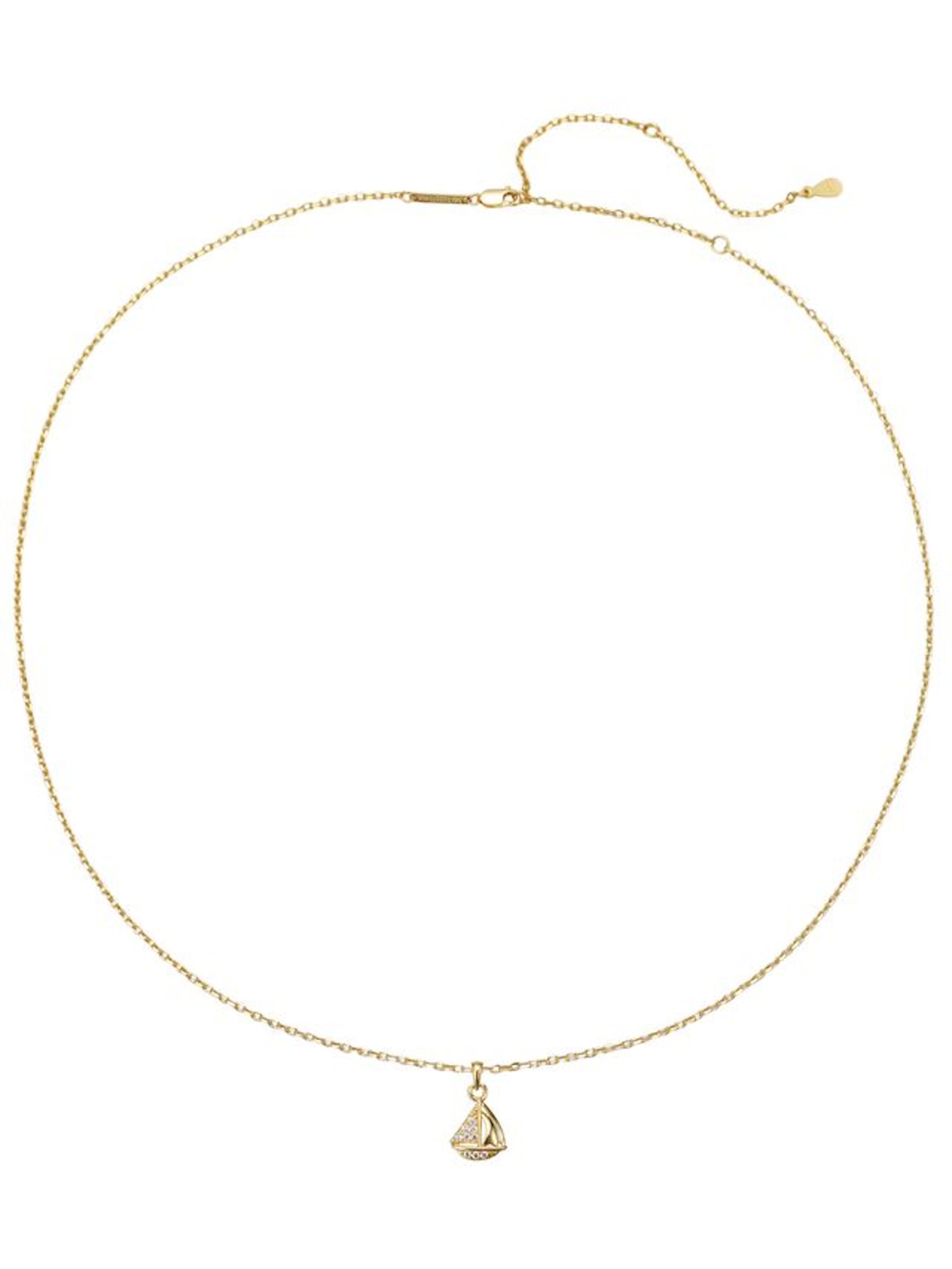 Hey Happiness Ketting 'Sailboat Sparkle' in Goud: voorkant