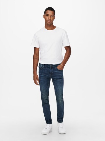 Only & Sons Skinny Jeans 'Warp' in Blue