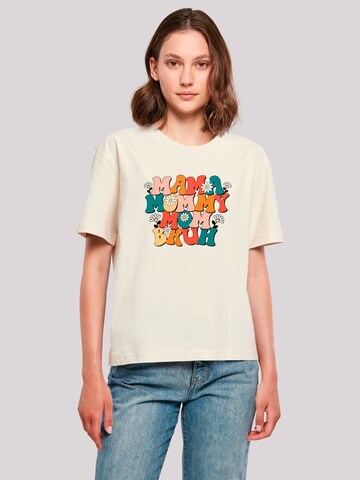 F4NT4STIC Shirt 'Mothers Day Floral Accent Mom Life Humor Trendy Aesthetic' in Beige: front