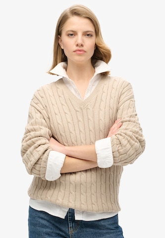 Pull-over Superdry & Co en beige : devant