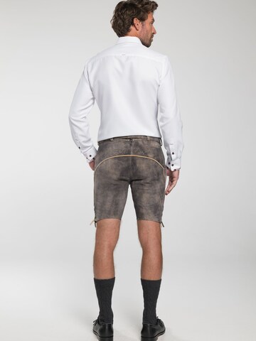 SPIETH & WENSKY Regular Lederhose Gottlieb, ca.45 cm lang in Braun