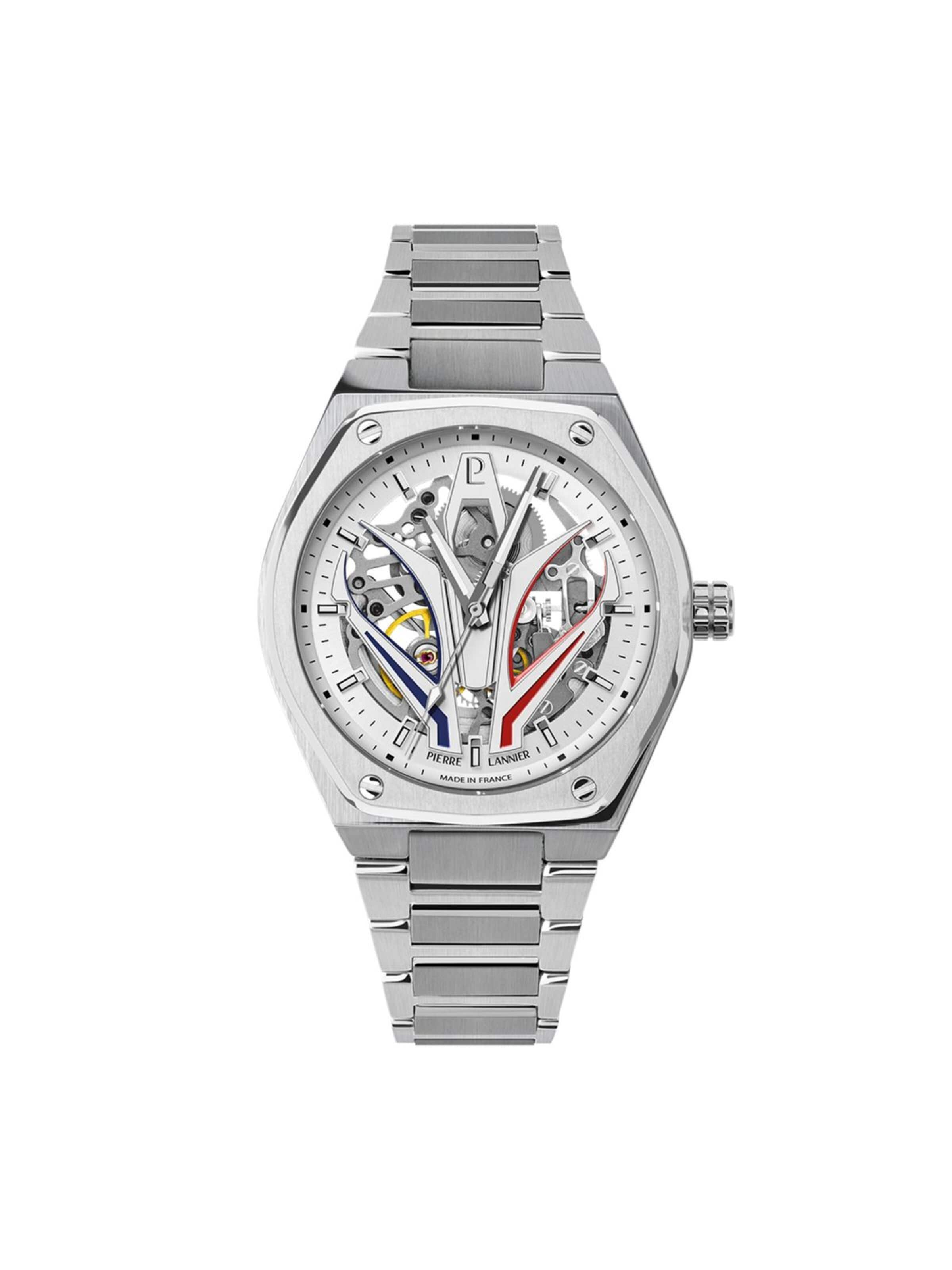 Montre à affichage analogique Pierre Lannier en argent : devant