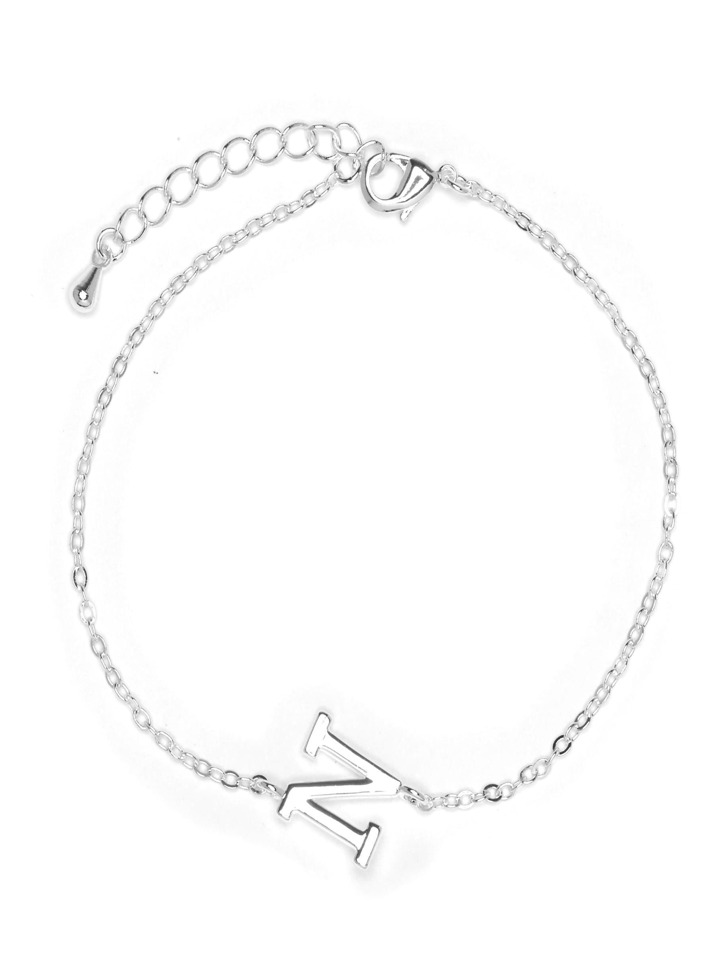 Luxenter Armband 'Alphabet N'‌‌‌‌‌ in Silber