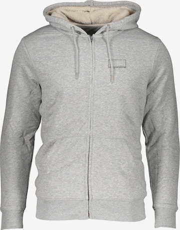 Bolzplatzkind Zip-Up Hoodie in Grey: front