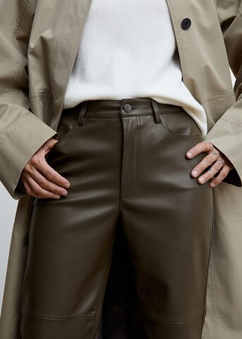 MANGO Normalny krój Spodnie 'lille' w kolorze brązowy