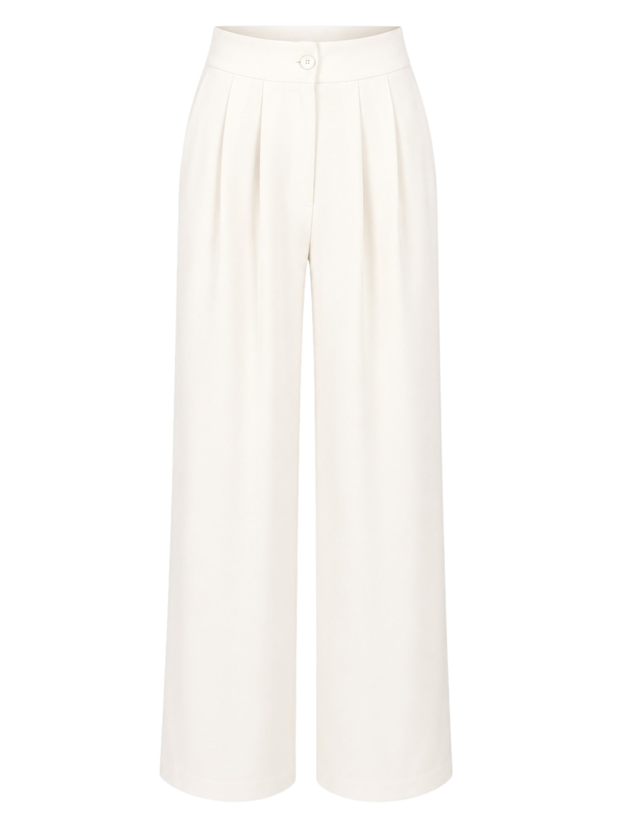 Wide leg Pantaloni con pieghe 'ALYA' di fashionshowcase in bianco: frontale